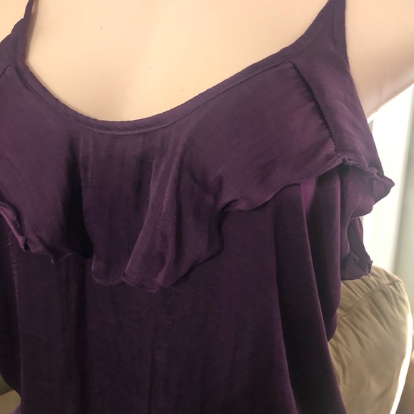 Free People Not Tired Royal Plum Purple Satin Bodysuit woman’s XS Thong - Picture 2 of 8